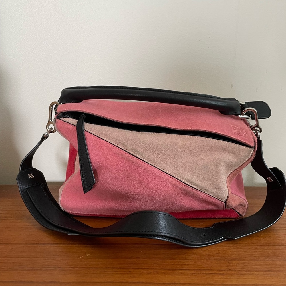 LOEWE Medium Suede Puzzle Bag